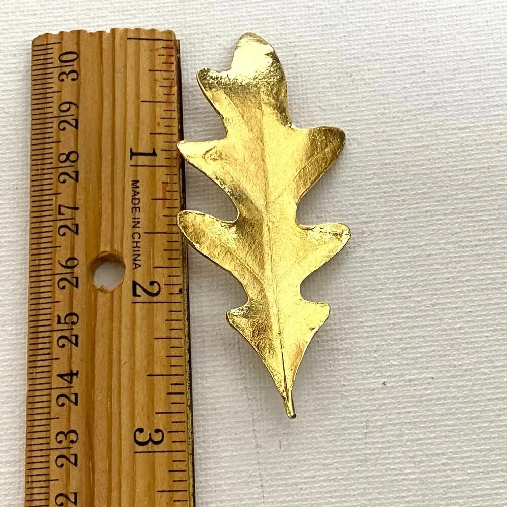 Vintage Crown Trifari Gold Tone Oak Leaf Brooch Pin MCM Mother's Day Gift